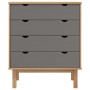 Cajonera OTTA madera maciza pino marrón y gris 76,5x39,5x90 cm de vidaXL, Cajoneras - Ref: Foro24-348583, Precio: 129,41 €, D...