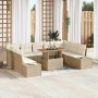 Conjunto de Comedor de Jardín con cojín 10 pcs Beige y Crema en Sofás de exterior | Comprar online en Foru.es