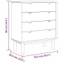 Cajonera OTTA madera maciza pino marrón y gris 76,5x39,5x90 cm de vidaXL, Cajoneras - Ref: Foro24-348583, Precio: 129,41 €, D...