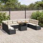 Conjunto de sofá de jardín con cojín 11 pcs Negro y crema en Sofás de exterior | Comprar online en Foru.es
