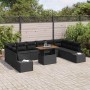 Conjunto de sofá de jardín con cojín 11 pcs Negro y Marrón en Sofás de exterior | Comprar online en Foru.es