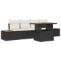 Conjunto de Comedor de Jardín con cojín 5 pcs Negro y Beige en Sofás de exterior | Comprar online en Foru.es