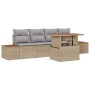 Conjunto de Comedor de Jardín con cojín 5 pcs Beige y gris en Sofás de exterior | Comprar online en Foru.es