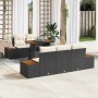 Conjunto de Comedor de Jardín con cojín 6 pcs Negro y Beige en Sofás de exterior | Comprar online en Foru.es