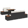Conjunto de Comedor de Jardín con cojín 6 pcs Negro y Beige en Sofás de exterior | Comprar online en Foru.es