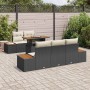 Conjunto de Comedor de Jardín con cojín 6 pcs Negro y Beige en Sofás de exterior | Comprar online en Foru.es