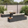 Conjunto de Comedor de Jardín con cojín 7 pcs Negro y Beige en Sofás de exterior | Comprar online en Foru.es