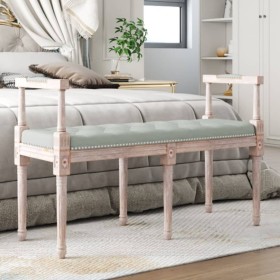 Banco de terciopelo gris claro 110x40x70 cm de vidaXL, Bancos - Ref: Foro24-344425, Precio: 117,37 €, Descuento: %