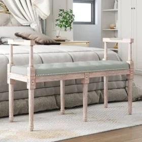 Banco de terciopelo gris claro 110x40x70 cm de vidaXL, Bancos - Ref: Foro24-344425, Precio: 116,04 €, Descuento: %