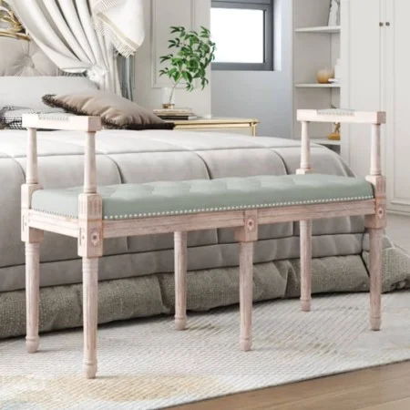 Banco de terciopelo gris claro 110x40x70 cm de vidaXL, Bancos - Ref: Foro24-344425, Precio: 116,04 €, Descuento: %