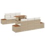 Conjunto de Comedor de Jardín con cojín 7 pcs Beige y Crema en Sofás de exterior | Comprar online en Foru.es
