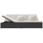 Tumbona convertible con cojines de ratán sintético negro de vidaXL, Camas para exteriores - Ref: Foro24-317238, Precio: 403,1...