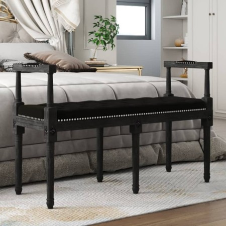 Banco de terciopelo negro 110x40x70 cm de vidaXL, Bancos - Ref: Foro24-344428, Precio: 100,47 €, Descuento: %