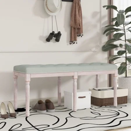 Banco de terciopelo gris claro 110x40x49 cm de vidaXL, Bancos - Ref: Foro24-344453, Precio: 101,95 €, Descuento: %