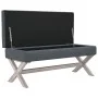 Taburete con almacenaje terciopelo gris oscuro 110x45x49 cm de vidaXL, Bancos para recibidores y almacenamiento - Ref: Foro24...