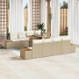 Conjunto de Comedor de Jardín con cojín 9 pcs Beige y Crema en Sofás de exterior | Comprar online en Foru.es
