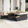 Conjunto de Comedor de Jardín con cojín 9 pcs Negro y Beige en Sofás de exterior | Comprar online en Foru.es