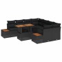 Conjunto de Comedor de Jardín con cojín 9 pcs Negro y Marrón en Sofás de exterior | Comprar online en Foru.es