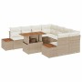 Conjunto de Comedor de Jardín con cojín 9 pcs Beige y Crema en Sofás de exterior | Comprar online en Foru.es
