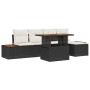 Conjunto de Comedor de Jardín con cojín 6 pcs Negro y Beige en Sofás de exterior | Comprar online en Foru.es