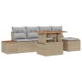 Conjunto de Comedor de Jardín con cojín 6 pcs Beige y gris en Sofás de exterior | Comprar online en Foru.es