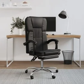 Silla de oficina reclinable cuero sintético negro de vidaXL, Sillas de oficina - Ref: Foro24-349619, Precio: 110,47 €, Descue...