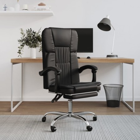 Silla de oficina reclinable cuero sintético negro de vidaXL, Sillas de oficina - Ref: Foro24-349619, Precio: 112,20 €, Descue...