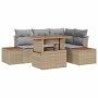 Conjunto de Comedor de Jardín con cojín 5 pcs Beige y gris en Sofás de exterior | Comprar online en Foru.es