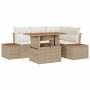 Conjunto de Comedor de Jardín con cojín 5 pcs Beige y Crema en Sofás de exterior | Comprar online en Foru.es