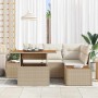 Conjunto de Comedor de Jardín con cojín 5 pcs Beige y Crema en Sofás de exterior | Comprar online en Foru.es