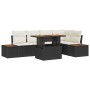 Conjunto de Comedor de Jardín con cojín 6 pcs Negro y Beige en Sofás de exterior | Comprar online en Foru.es