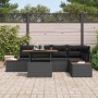 Conjunto de Comedor de Jardín con cojín 6 pcs Negro y Marrón en Sofás de exterior | Comprar online en Foru.es
