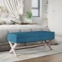 Blue velvet stool with storage 110x45x49 cm by vidaXL, Benches for halls and storage - Ref: Foro24-344524, Price: 119,79 €, D...