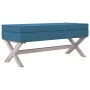 Blue velvet stool with storage 110x45x49 cm by vidaXL, Benches for halls and storage - Ref: Foro24-344524, Price: 119,79 €, D...