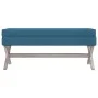 Blue velvet stool with storage 110x45x49 cm by vidaXL, Benches for halls and storage - Ref: Foro24-344524, Price: 119,79 €, D...
