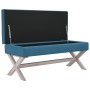 Taburete con almacenaje terciopelo azul 110x45x49 cm de vidaXL, Bancos para recibidores y almacenamiento - Ref: Foro24-344524...