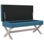 Taburete con almacenaje terciopelo azul 110x45x49 cm de vidaXL, Bancos para recibidores y almacenamiento - Ref: Foro24-344524...