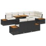 Conjunto de Comedor de Jardín con cojín 9 pcs Negro y Beige en Sofás de exterior | Comprar online en Foru.es