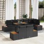 Conjunto de Comedor de Jardín con cojín 9 pcs Negro y Marrón en Sofás de exterior | Comprar online en Foru.es