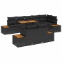 Conjunto de Comedor de Jardín con cojín 9 pcs Negro y Marrón en Sofás de exterior | Comprar online en Foru.es