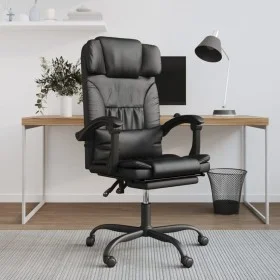 Silla de oficina reclinable cuero sintético negro de vidaXL, Sillas de oficina - Ref: Foro24-349733, Precio: 138,65 €, Descue...