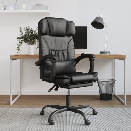 Silla de oficina reclinable cuero sintético negro de vidaXL, Sillas de oficina - Ref: Foro24-349733, Precio: 141,11 €, Descue...