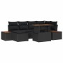 Conjunto de Comedor de Jardín con cojín 7 pcs Negro y Marrón en Sofás de exterior | Comprar online en Foru.es