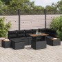 Conjunto de Comedor de Jardín con cojín 8 pcs Negro y Marrón en Sofás de exterior | Comprar online en Foru.es