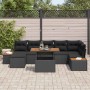 Conjunto de Comedor de Jardín con cojín 8 pcs Negro y Marrón en Sofás de exterior | Comprar online en Foru.es