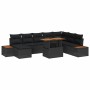 Conjunto de Comedor de Jardín con cojín 9 pcs Negro y Marrón en Sofás de exterior | Comprar online en Foru.es