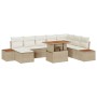 Conjunto de Comedor de Jardín con cojín 9 pcs Beige y Crema en Sofás de exterior | Comprar online en Foru.es