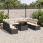 Conjunto de Comedor de Jardín con cojín 10 pcs Negro y Beige en Sofás de exterior | Comprar online en Foru.es