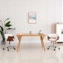 Silla oficina giratoria madera curvada cuero sintético blanco en Sillas de oficina | Comprar online en Foru.es
