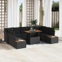 Conjunto de Comedor de Jardín con cojín 10 pcs Negro y Marrón en Sofás de exterior | Comprar online en Foru.es